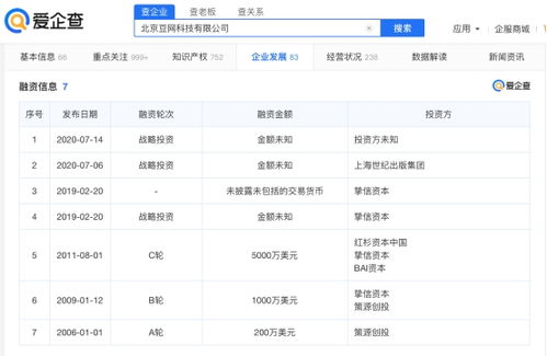 爱企查显示 豆瓣在线直播应用获得登记批准